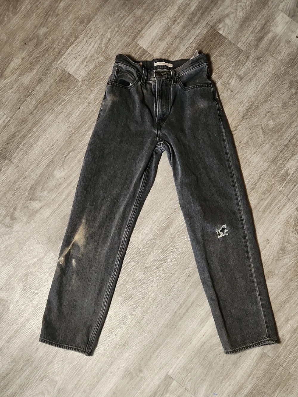 Vintage LEVI Dad Jeans High-Waist Black Distressed Jeans